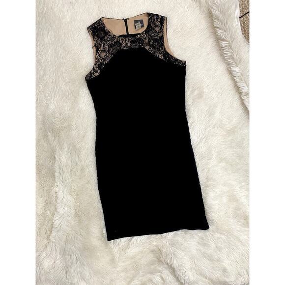 🛍️ Adrianna Papell Black Lace Pleated Cocktail Dress - Size 12 (EUC) - Picture 4 of 7